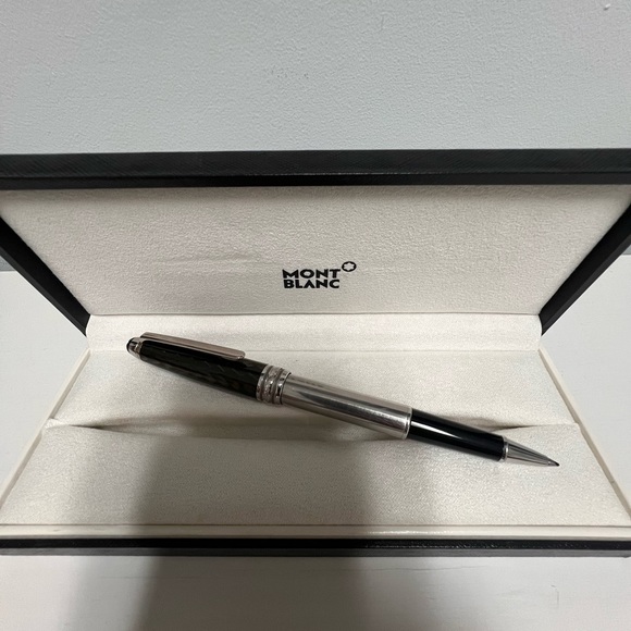 Montblanc Solitaire Carbon Steel Classique No 163 Rollerball Fineliner ID 5833 - Picture 8 of 16